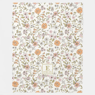 Wildflower Monogrammed Blanket