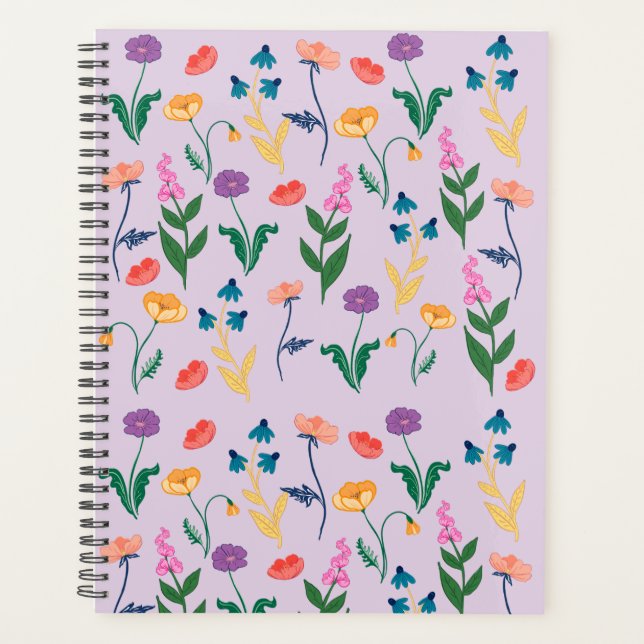 Wildflower Monthly Planner in lavender (Front)