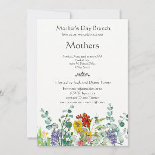 Wildflower Mother's Day Brunch Holiday Invitation
