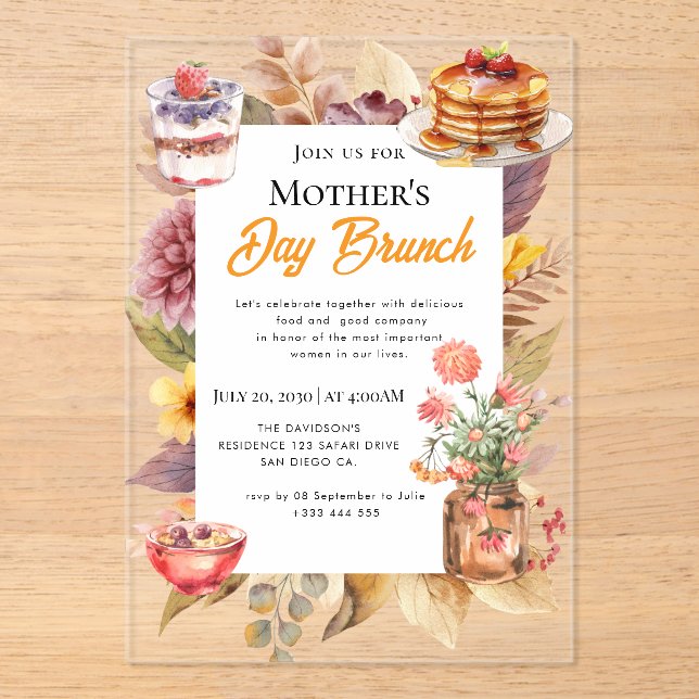 wildflower Mother's Day Brunch Invitations (Front)