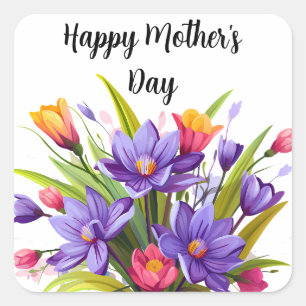 Wildflower Mother's Day  Square Sticker