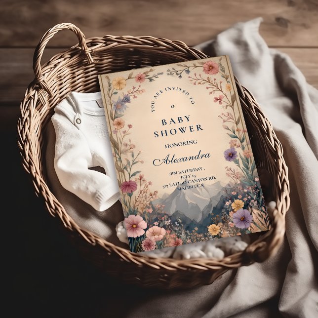 Wildflower Mountain Baby Shower Invitation (Creator Uploaded)