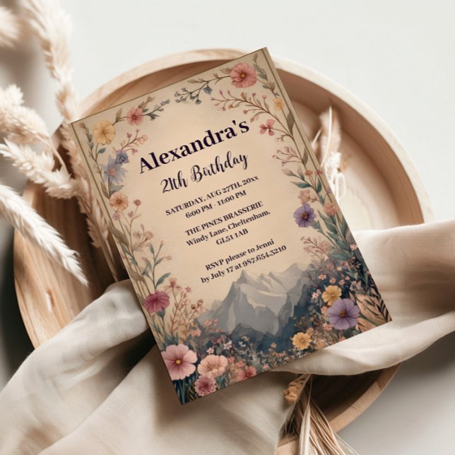 Wildflower Mountain Birthday Invitation (Creator Uploaded)
