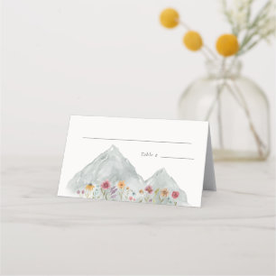 Wildflower Mountain Folded Place Card