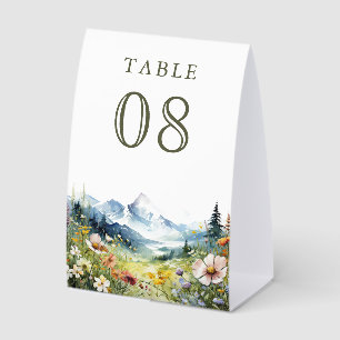Wildflower Mountain Meadow Wedding Table Number