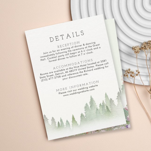 Wildflower Mountain Watercolor Wedding Enclosure Card (Creator Uploaded)