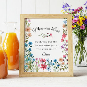 Wildflower Mum-osa Bar Baby Shower Print