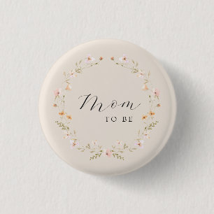 Wildflower Mum To Be Floral Baby Shower 3 Cm Round Badge