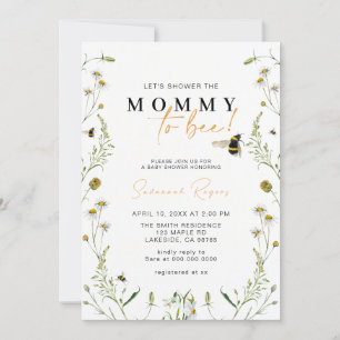 Wildflower Mummy To Bee Gender Neutral Baby Shower Invitation