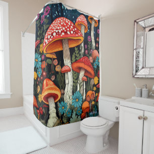 wildflower mushroom Shower Curtain