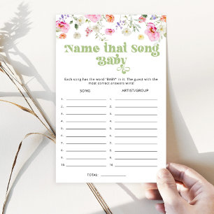 Wildflower Name that song baby shower game