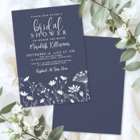 Wildflower Navy Blue Bridal Shower