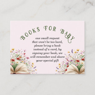 Wildflower New Chapter Baby Shower Books For Baby Enclosure Card
