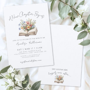 Wildflower New Chapter Book Bridal Shower Invitation
