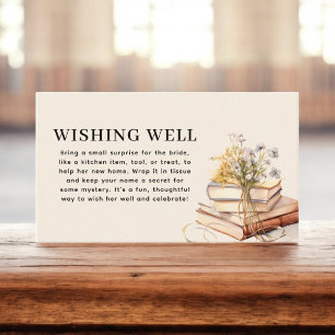 Wildflower New Chapter Wishing Well Bridal Shower Enclosure Card