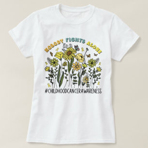Wildflower Nobody Fights Alone Childhood Cancer T-Shirt