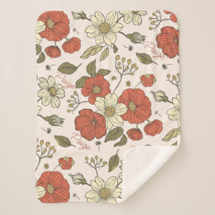 Wildflower, Nursery, Baby shower Gift  Sherpa Blanket
