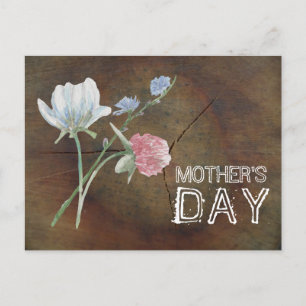 Wildflower Oak Wood Mother's Day Postcard
