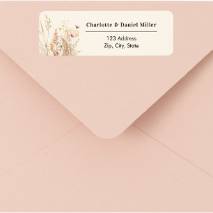 Wildflower off-white pink return address