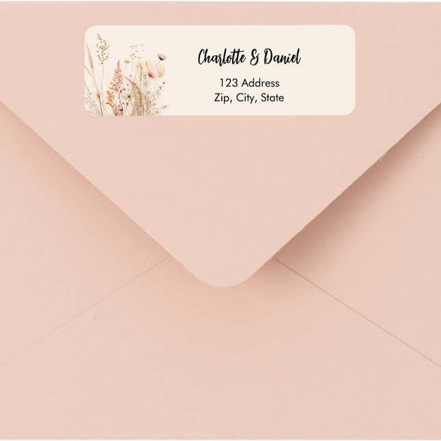 Wildflower off-white pink script return address (Creator Uploaded)