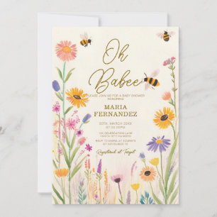 Wildflower Oh Babee Mommy to Bee Baby Shower Invitation
