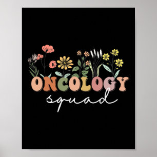 Wildflower Oncology Nurse Squad Retro Tee Pediatri Poster
