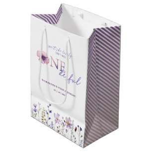 Wildflower Onederful First Birthday  Medium Gift Bag