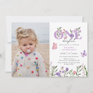 Wildflower Onederful Floral First Birthday Invitation