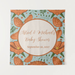 Wildflower Orange Poppy Baby Shower Tapestry