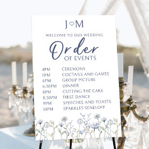 Order Of Events Wedding Sign