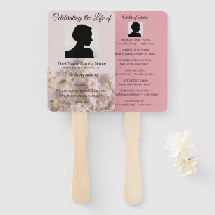 Wildflower order of service hand fan