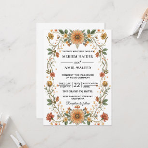 Wildflower Ornate Garden Floral Wedding Invitation