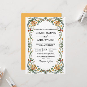 Wildflower Ornate Garden Floral Wedding Invitation