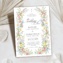 Wildflower Ornate Spring Garden Floral Wedding Invitation