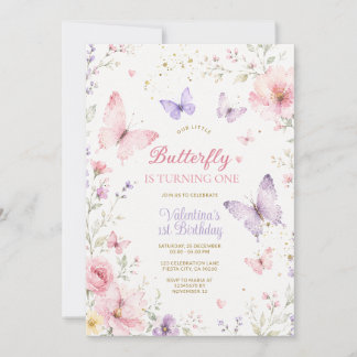 Wildflower Our Little Butterfly Is Turning One Invitation