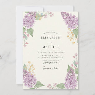 Wildflower Pale Violet Wildflower Wedding Invitation
