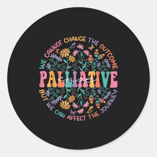 Wildflower Palliative Care Nurse Ot Hosce Social W Classic Round Sticker (Front)