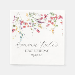 Wildflower paper napkins, modern napkins