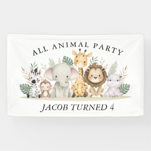Wildflower Party Animal Safari Birthday Banner