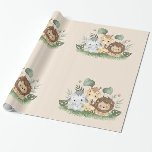 Wildflower Party Animal Safari Wrapping Paper