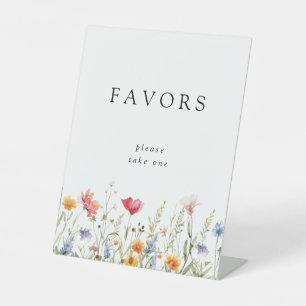Wildflower Party Favours Pedestal Sign