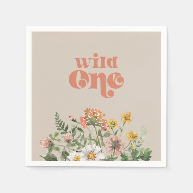 Wildflower Party Paper Napkins (Front)