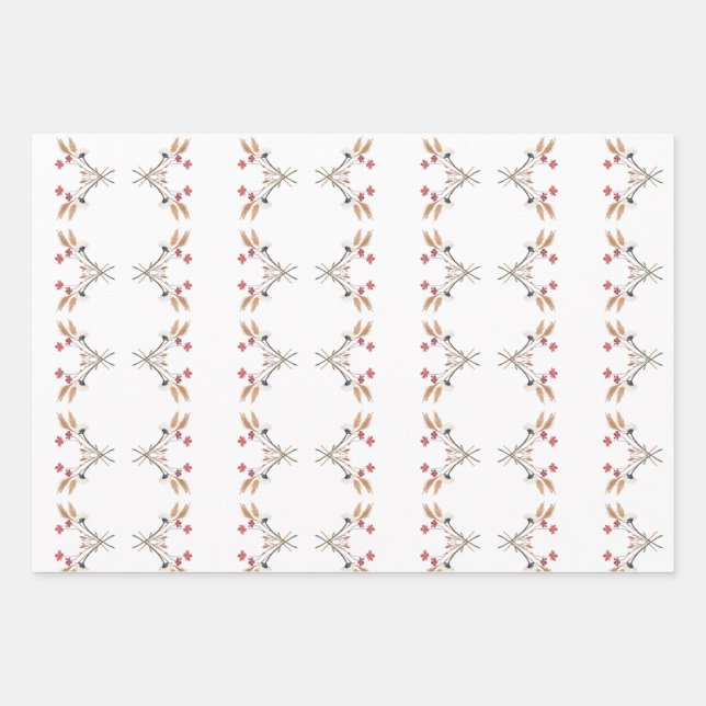 Wildflower Pattern Gift Wrapping Paper Sheet (Front)