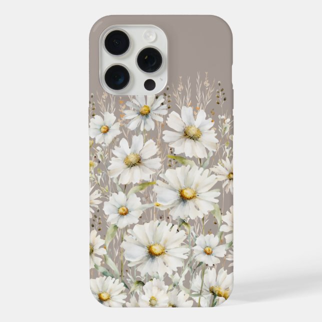 Wildflower Pattern on Beige iPhone Case (Back)