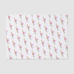 Wildflower Pattern Pink and Yellow Simple Floral Tissue Paper