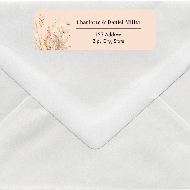 Wildflower peach pink return address (Creator Uploaded)