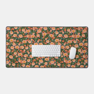 Wildflower peony floral botanical desk mat