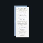 Wildflower Periwinkle Wedding Ceremony  Programme<br><div class="desc">Formal Vintage Periwinkle Monogram Wedding Program Programme</div>