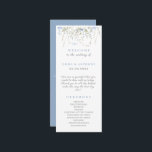 Wildflower Periwinkle Wedding Ceremony  Programme<br><div class="desc">Formal Vintage Periwinkle Monogram Wedding Program Programme</div>