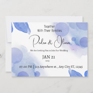 Wildflower Periwinkle Wedding Invitation